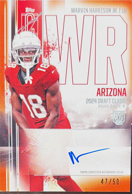 Topps 2024 Signature Class Marvin Harrison Jr. RC Chrome Auto Orange /50