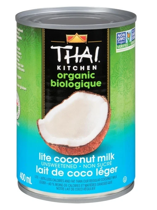 Leche de coco ligera orgánica sin azúcar Thai Kitchen, 13,66 fl oz (paquete de 12) Foto 3 de 4