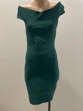 Fashion Nova Emerald Green bandage bodycon stretch mini dress - Size S
