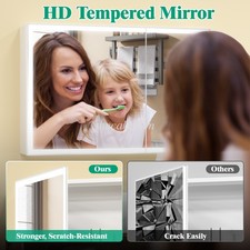 90cm Dimmable LED Lighted Medicine Cabinet Mirror Wall-mounted Bathroom Cabine