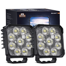 Nilight 2Pcs 4Inch Led Pods Square 3370Lm Built-In Emc Work Light 90 Flood Beam