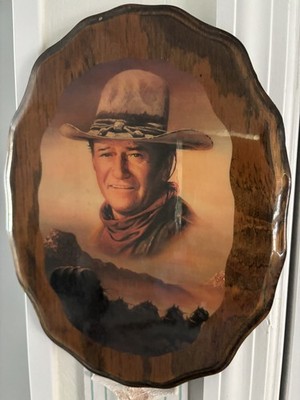 Vintage 1970s John Wayne Wooden Plaque  31726-10-4