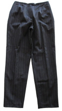 Vtg Harve Benard Holtzman Women's Soft Black Pin Stripe Dress Pants 100 Wool 12