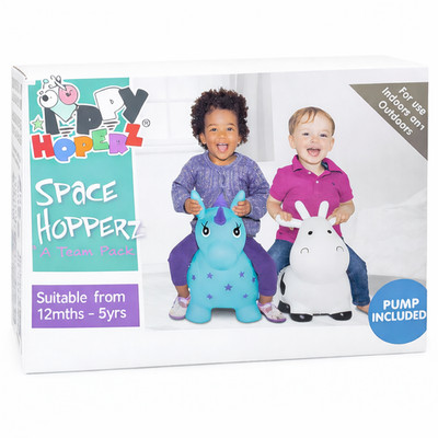 Happy Hopperz Aufblasbarer Space Hopper Hüpfspielzeug Tier Ride On mit Pumpe