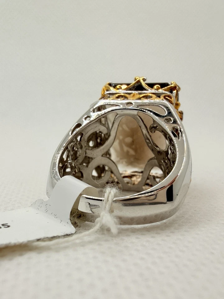 Anillo Michael Valitutti Gemas En Vogue Plata Esterlina Oro Cuarzo Ahumado Talla 7 Nuevo Foto 4 de 4