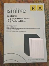 Isinlive FILTER R and  Pre-Filter A - 2 HEPA Filter 8 Carbon Filter HPA 100 Seri