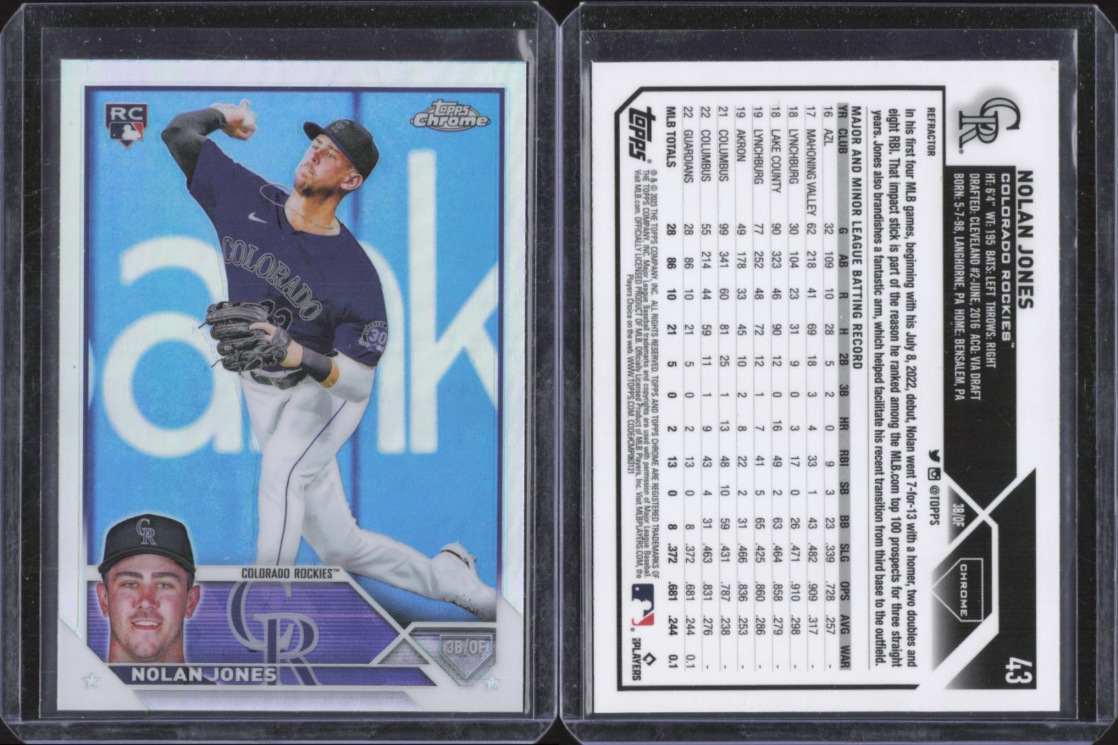 2023 Topps Chrome - Nolan Jones #43 (RC)