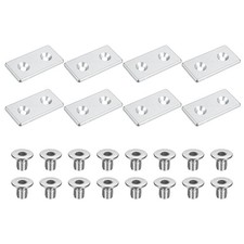 8Pcs 4080 EU Standard Aluminum Profile End Caps with Screws, Silver 80 x 40mm