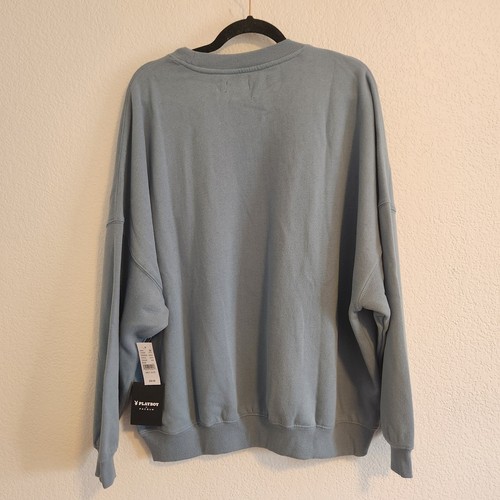 Playboy Unisex Größe Medium Rundhalsausschnitt blau 90er sexy Bunny Logo Sweatshirt neu mit Etikett - Bild 5 von 5