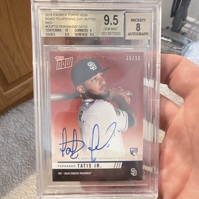 Topps 2019 Now Opening Day Fernando Tatis Jr RC Auto Red /10 OD-FTD BGS 9.5