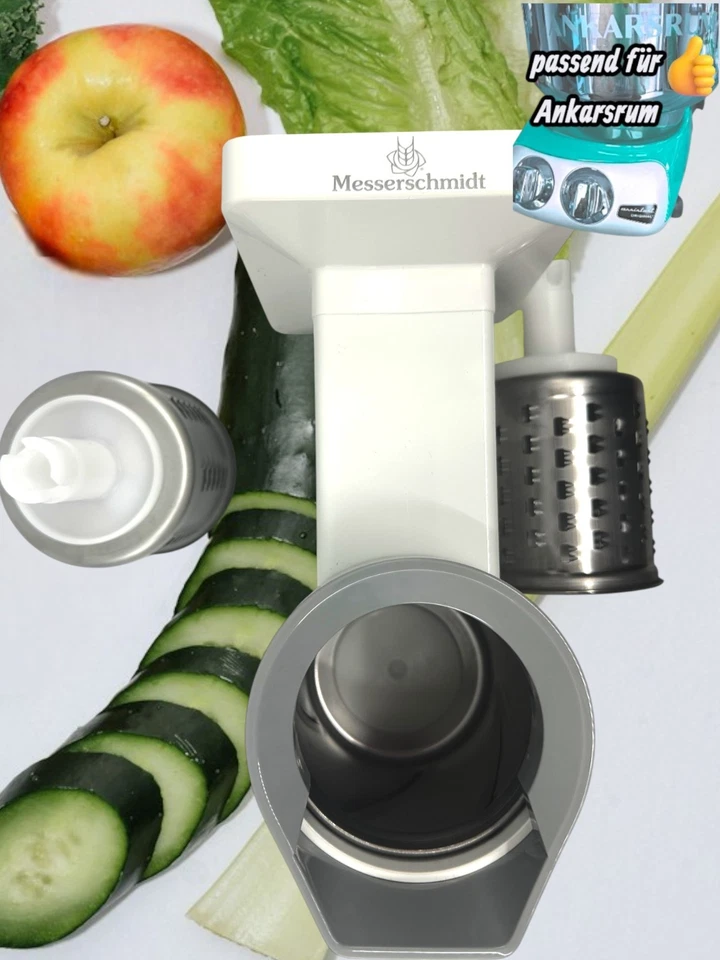 MVSA GEMÜSESCHNEIDER RAFFELVORSATZ ANKARSRUM KÜCHENMASCHINE VEGETABLE SLICER SET