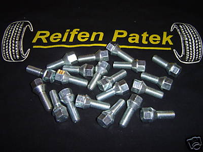renault opel 16 tornillos para llantas de aluminio cono m12x1,5x30 VW