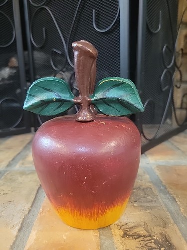 Vintage Gusseisen ROTER Apfel Buchstützen oder Türstopper #Lehrer Geschenk, Apfel Sammler