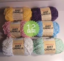 12 Skeins Premier Just Chenille Chunky Yarn ,Mix color