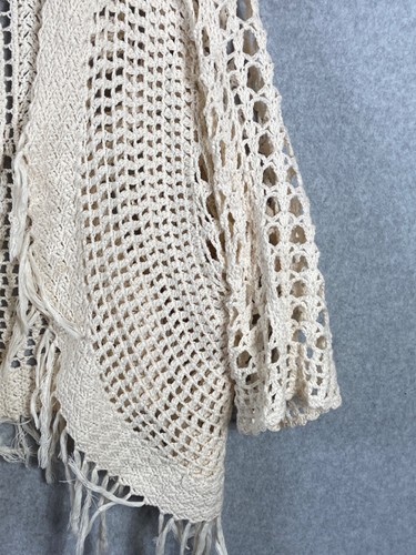 Chicos Damen Strickjacke 3 XL Elfenbein Häkel Fransen Boho Hippie - Bild 3 von 9