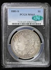 1881-S $1 Morgan Silver Dollar PCGS MS 65 CAC | Uncirculated UNC BU