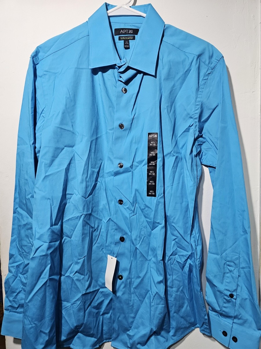 NWT APT.9 Extra Slim Fit Blue Dress Button Down Shirt 16 1/2 34/35L #282