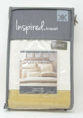 Kravet Lions Gate European Sham 26 ''x 26'' in Antique Gold Linen