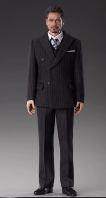 1/6 Black British Gentleman Suit Set For 12'' Male Narrow Shoulder Figure Body
