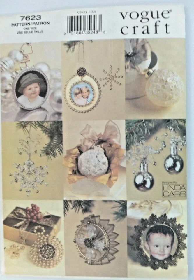 Vogue Craft Pattern #7623 Christmas Ornaments Package Decoration Picture Frame O - Image 4 of 4