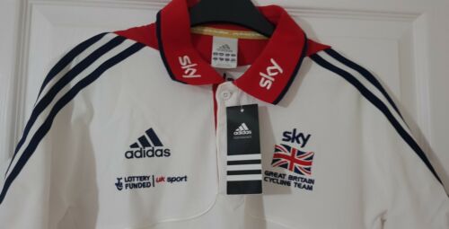 GREAT BRITAIN CYCLING TEAM WHITE M POLO SHIRT SIZE X-SMALL  BRAND NEW WITH TAGS  - Picture 1 of 4