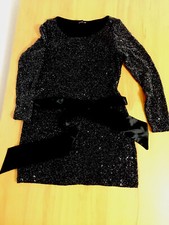 Express Dress Sz Small Black Sequence Glitter Dress Quarter Sleeve Inside Liner