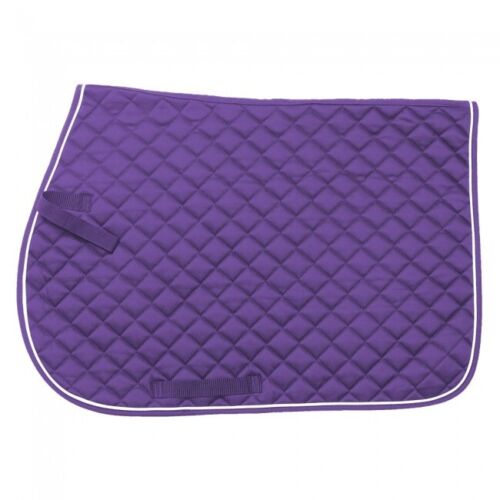 EquiRoyal Square Quilted Cotton Comfort English Saddle Pad - Purple w/White NWT- - Picture 1 of 1