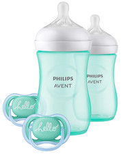 Philips Natural Baby Bottle with Natural Response Nipple, Teal Baby Gift Set, S