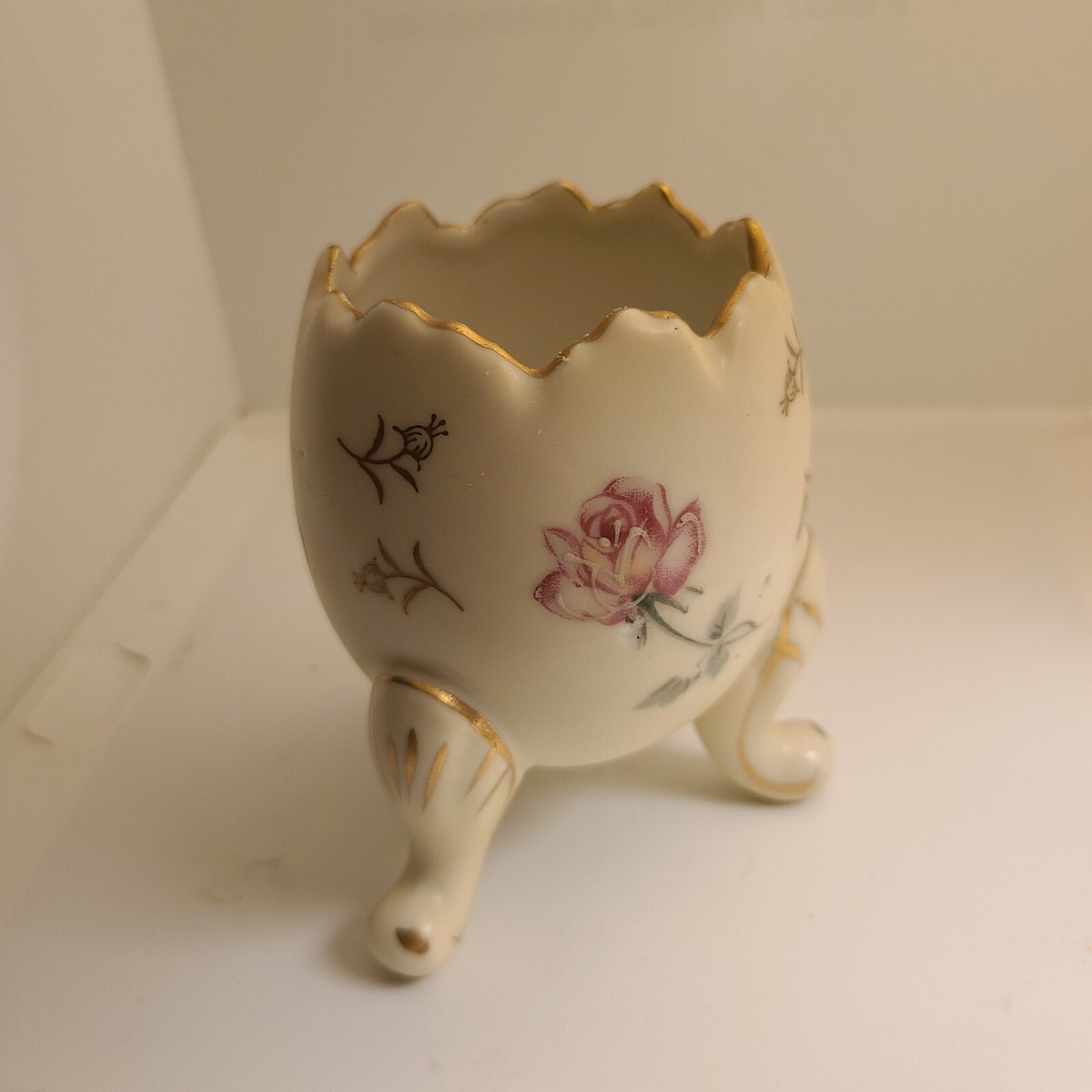 Vintage Inarco Gold Trim And Roses Footed Egg Vase 4”. E-116/S | eBay