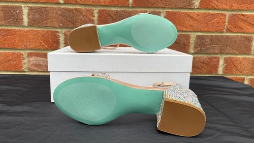 Betsey Johnson Rose Gold Embellished Party Heels Sandals Shoes Womens UK 6.5 NEW - Picture 8 of 13