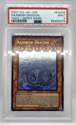 YUGIOH TAEV-EN006 RAINBOW DRAGON GHOST RARE HOLO FOIL PSA 9 MINT