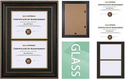 Double Diploma Frames 14x20 for Two 8.5x11 Certificates/Documents/College Degree
