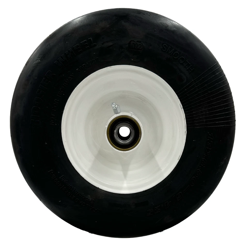 13x6.50-6 Smooth White Lawn Mower Wheel Assembly - Image 3 of 4