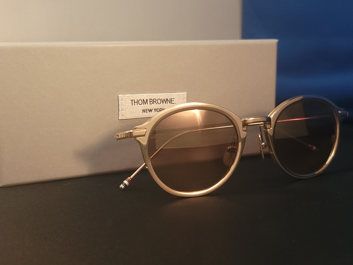 Thom Browne TB-110-C-T-GLD-48 New York Sunglass Gold Mirror Thom Browne TB-110-C-T-GLD-48 New York Sunglass Gold Mirror