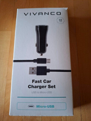 Vivanco Smartphone-Auto-Lade-Set, Handy-Lade-Set - USB to Micro-USB