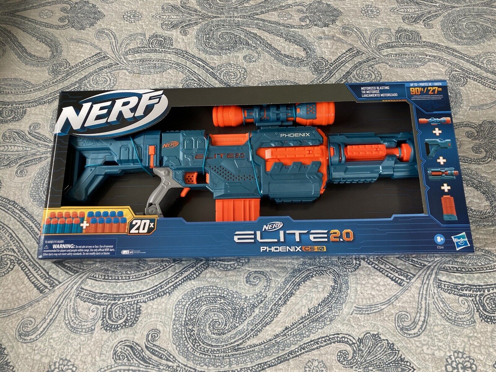 NEW Hasbro F2541 Nerf Elite 2.0 Phoenix CS-10 w/ 20-Darts 10-Dart Clip &  Barrel