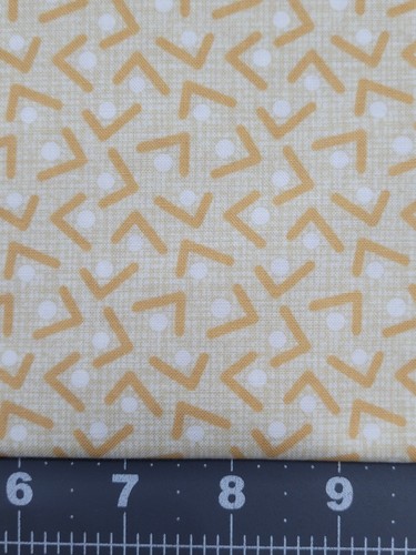 ALE SALE SALE Little Friends Gold Geometric Dots Benartex Cotton Fabric 2yd - Picture 3 of 3