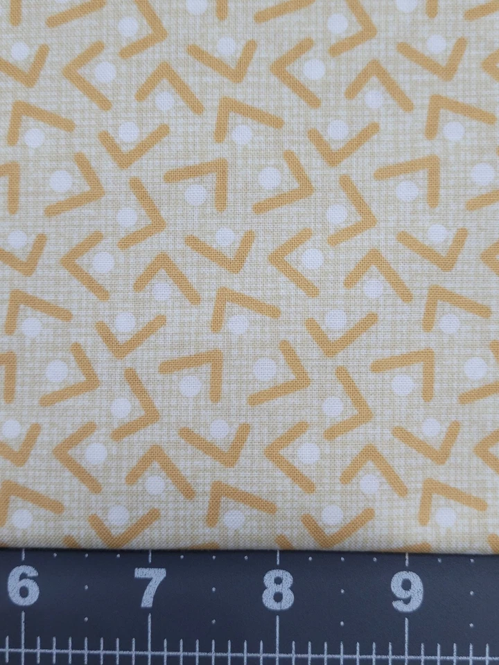 VENTA DE VENTA Tela de Algodón Benartex Lunares Geométricos Dorados Little Friends 2yd Foto 3 de 3