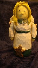 WOODEN CARVED ANGEL WITH MOVABLE ARMS 7 VGC