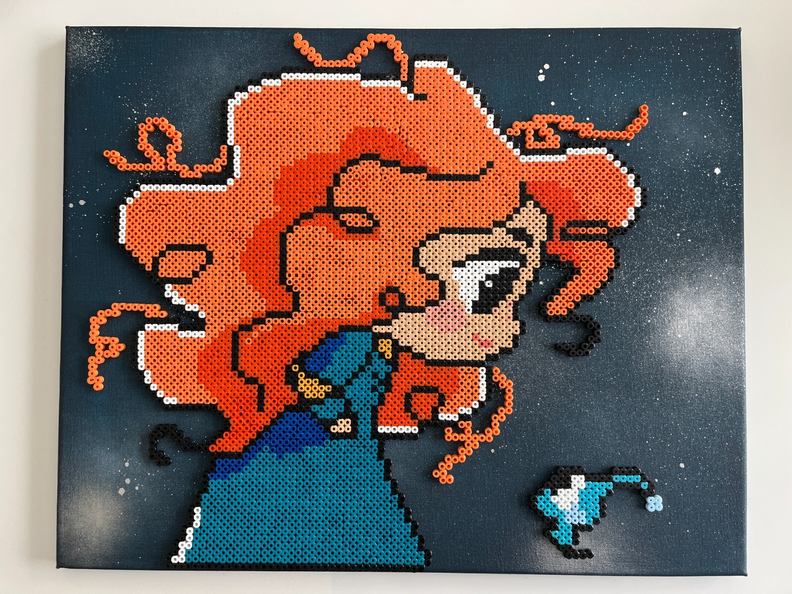 Tableau en perles à repasser Disney Rebelle avec motif pixel art petit esprit