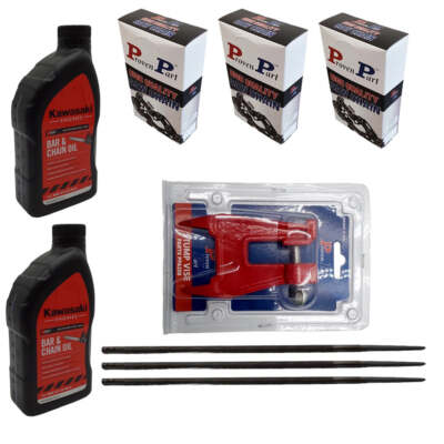 3-Semi Chisel Chain For 10In Bar 1/4'' .043G 56Dl 2-Qt Oil 1-Stump Vise 3-Files