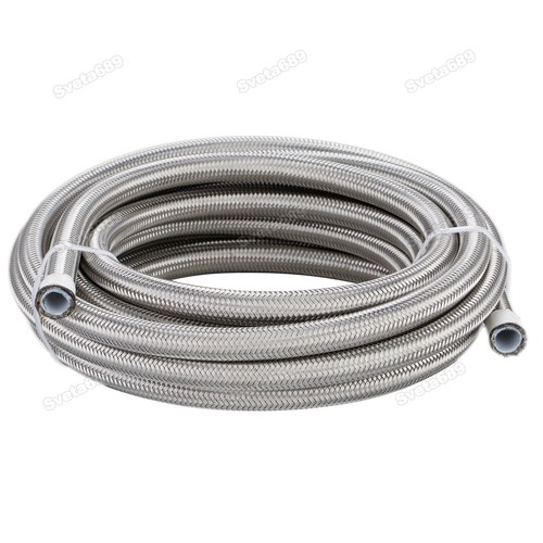 E85 Braided Nylon Stainless Steel Fuel Oil Gas Hose Fuels Lubricants Coolant - Picture 8 of 11