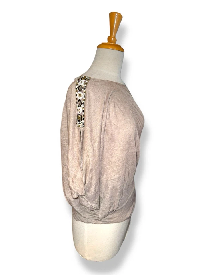 Pullover EMILIO PUCCI de lino tejido con hombros con joyas 01WJ40 gris talla US 6 Foto 4 de 4