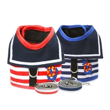 Small Dog Pet Puppy Navy style Teddy Poodle straps Traction rope dog chain