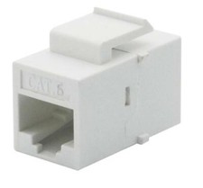 100 pcs LOT Inline RJ45 Keystone Wall Coupler Jack Adapter White CAT6/6e