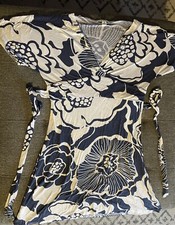 BANANA REPUBLIC WOMENS FLORAL BLUE WHITE SHORT DRESS SIZE MEDIUM