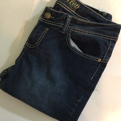 Dereon Womens Jeans 14w  Appliqué Fluer De Lis Distressed
