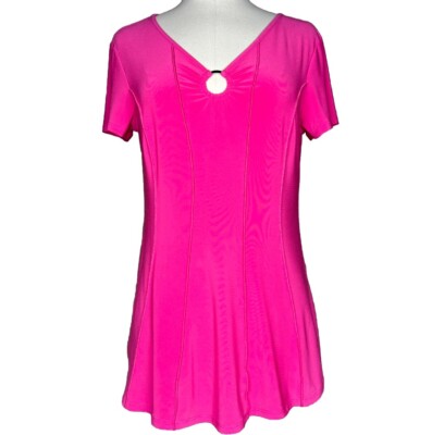 Juniper + Lime Pink Blouse Top Size S Barbie Metal Ring Sexy Pretty Blouse