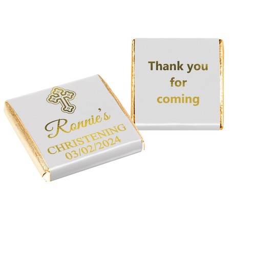 Personalised Chocolate Christening Baptism Favours Neapolitan Silver Gold Foils - Picture 14 of 20