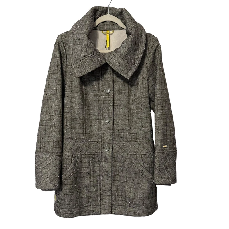 lole nubby tweed purple speckle fleece lined jacket